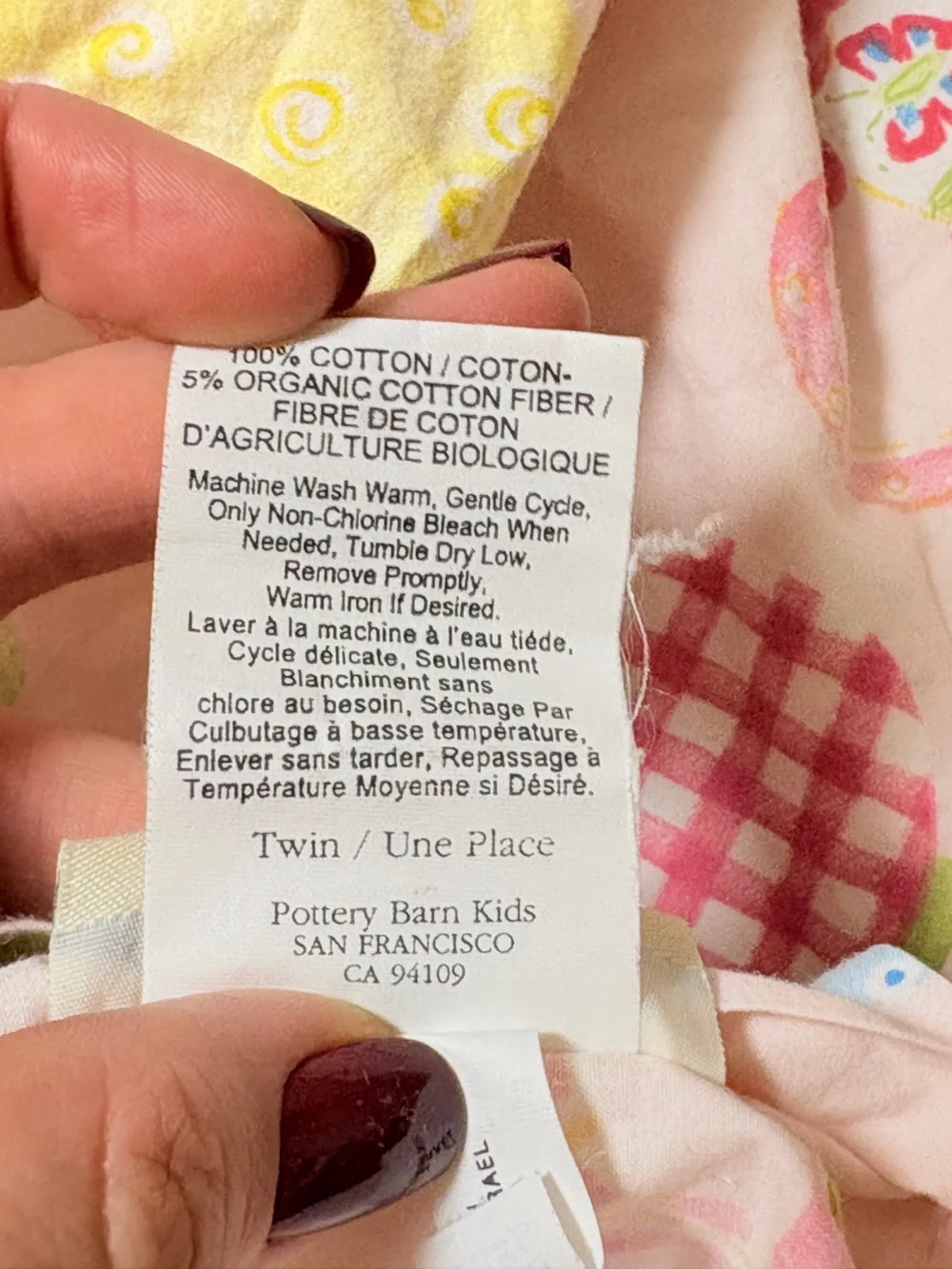 Pottery Barn Kids Julianne Twin Duvet Cover Pink Tea Party Teapot Print